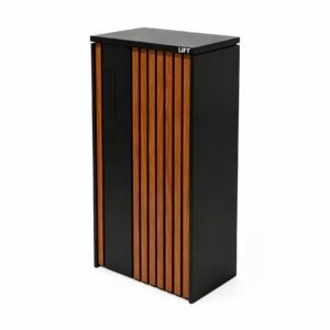 Teak & Black Free-Standing Letterbox-Parcels