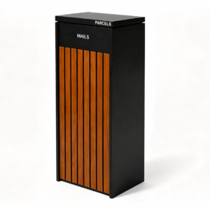 Walnut & Black Free-Standing Letterbox-Parcels