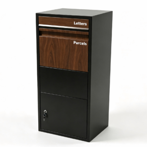 Walnut & Black Free-Standing Letterbox-Parcels