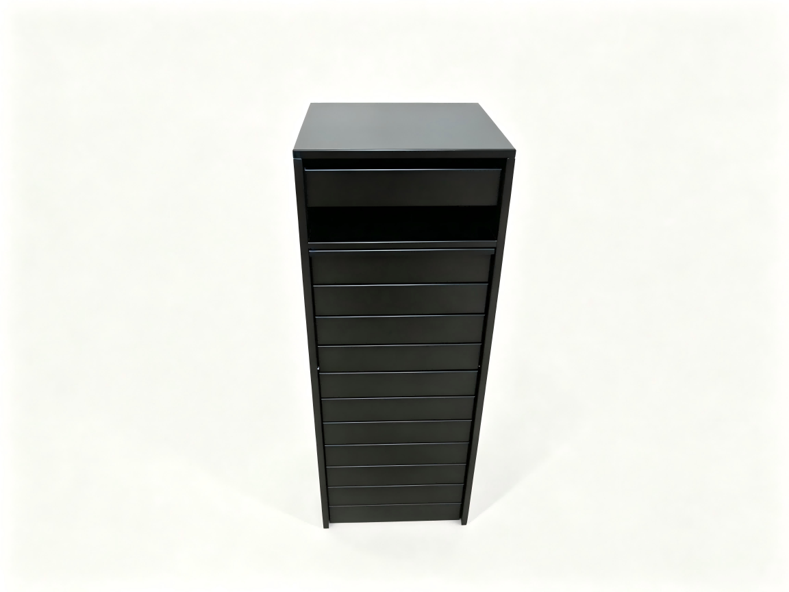 Black Stacked Design Free-Standing Letterbox-Parcels