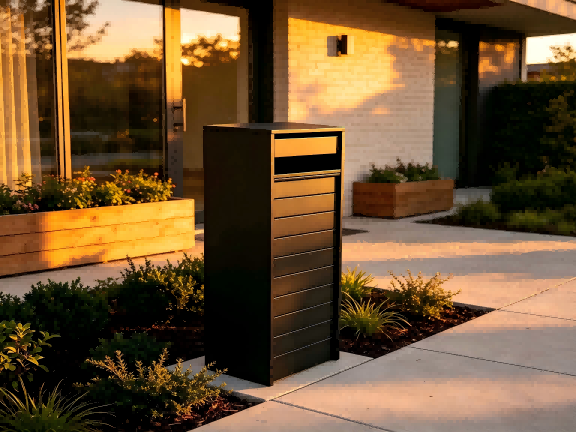 Black Stacked Design Free-Standing Letterbox-Parcels - Image 3
