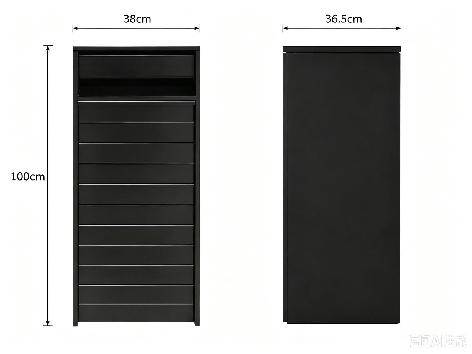 Black Stacked Design Free-Standing Letterbox-Parcels - Image 4