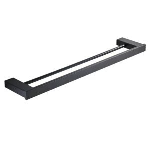 Square double towel rail Black- 81910-MB