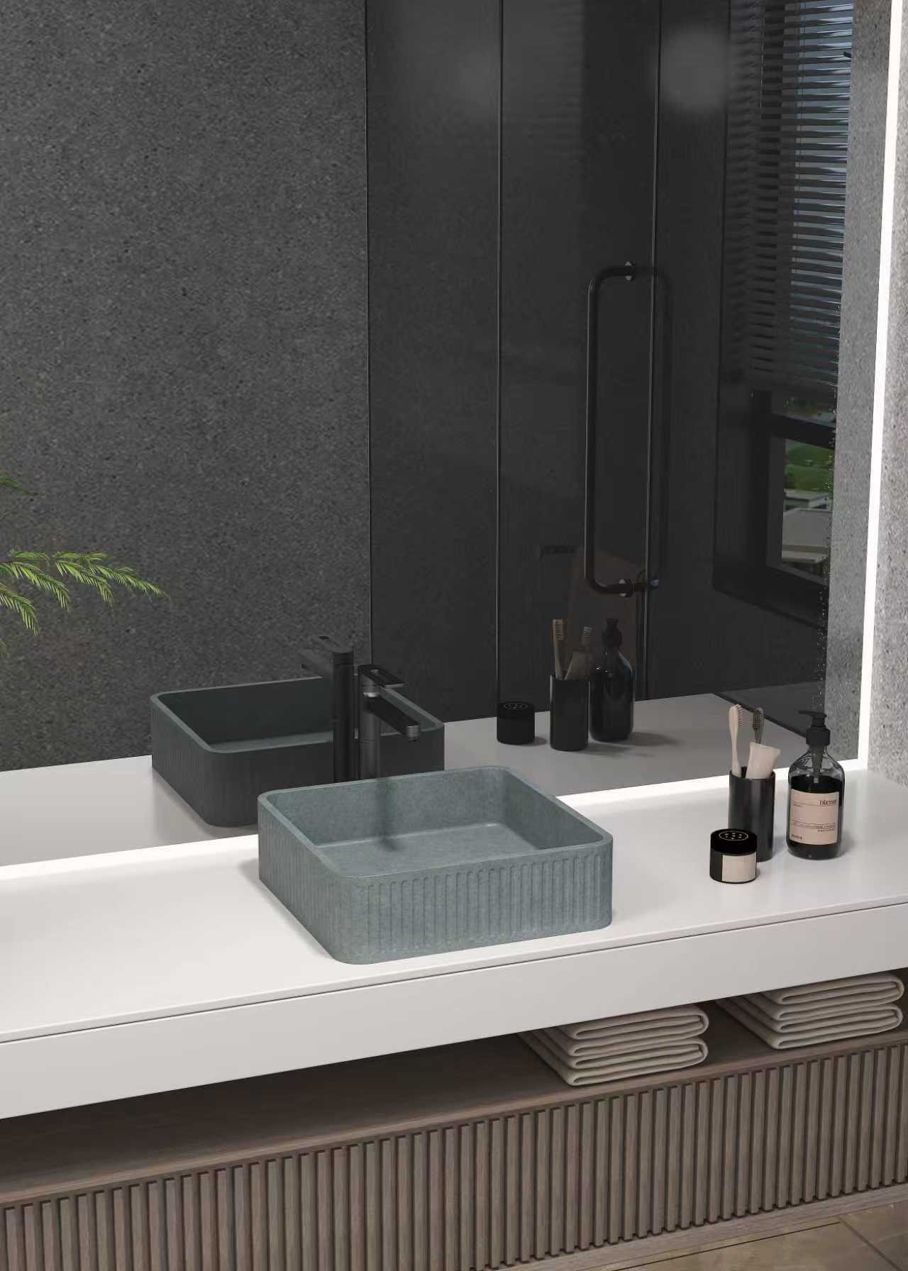Basin Concrete light Green Textured Square UF-1059-BE - Image 2