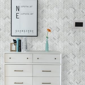 Herringbone white Marble